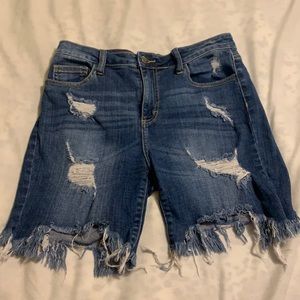 Jean shorts rips cute size large